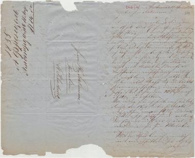Letter sent by Frenzel, Anton to Schliemann, Heinrich, 1855