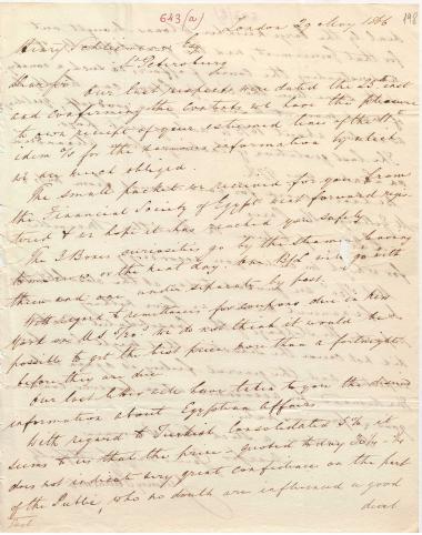 Letter sent by Schröder, Henry J. & Co. to Schliemann, Heinrich, 1866