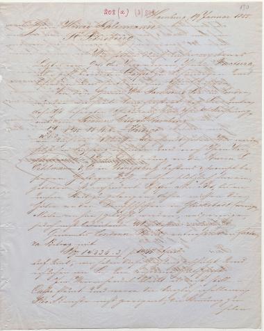 Letter sent by Wachsmuth & Krogmann to Schliemann, Heinrich, 1855