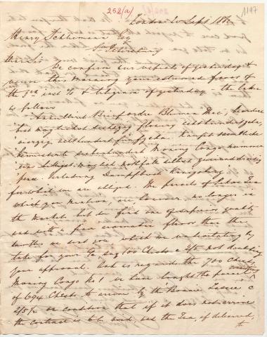 Letter sent by Schröder, Henry J. & Co. to Schliemann, Heinrich, 1862