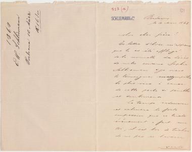 Letter sent by Schliemann, Ernst Wilhelm to Schliemann, Heinrich, 1868