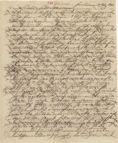 Letter sent by Frenzel, Anton to Schliemann, Heinrich, 1846