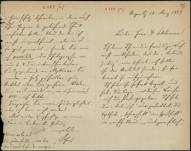 Letter sent by Schels, August to Schliemann, Heinrich, 1877
