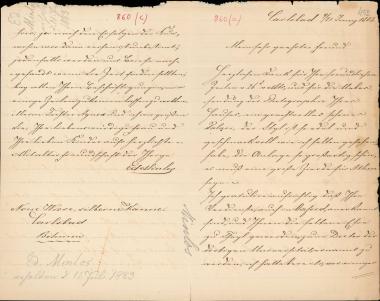 Letter sent by Minlos, Eduard to Schliemann, Heinrich, 1883