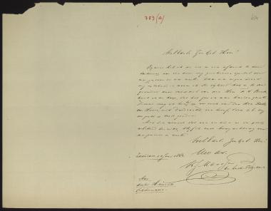 Letter sent by Manssen, W. J. to Schliemann, Heinrich, 1880