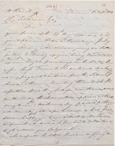 Letter sent by Belfour Ellah Rainals & Co. to Schliemann, Heinrich, 1854