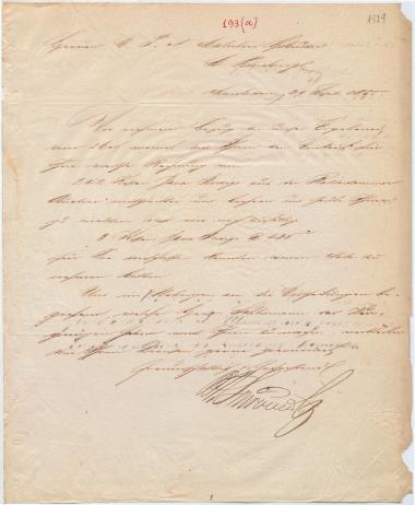 Letter sent by Schröder, B. H. & Co. to Malyutin, G. 1855