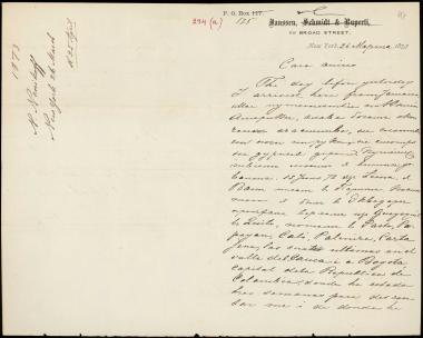 Letter sent by Nenukov, Nikolai Pyotrovich to Schliemann, Heinrich, 1873