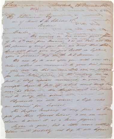 Letter sent by Janssen, Schmidt & Ruperti to Schliemann, Heinrich, 1865