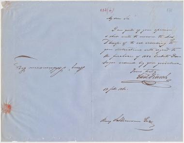 Letter sent by Busch, Carl to Schliemann, Heinrich, 1860