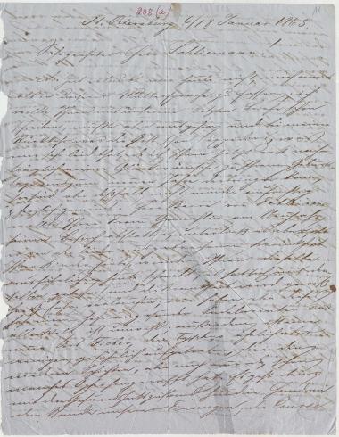 Letter sent by Huber & Co. to Schliemann, Heinrich, 1865