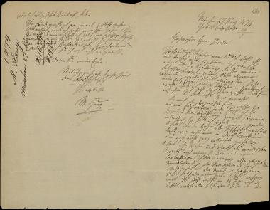 Letter sent by Haug, M. to Schliemann, Heinrich, 1874