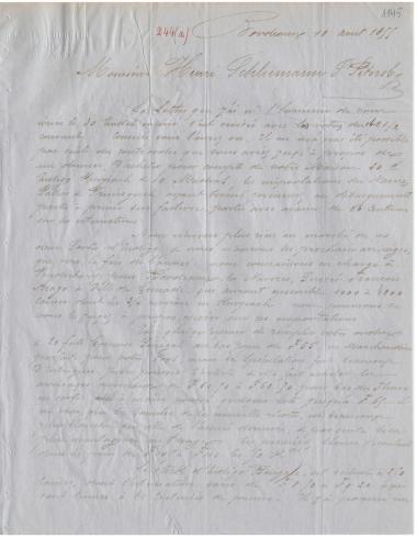 Letter sent by Fournier, Maurice to Schliemann, Heinrich, 1855