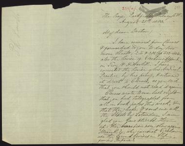 Letter sent by Smith, Philip to Schliemann, Heinrich, 1880