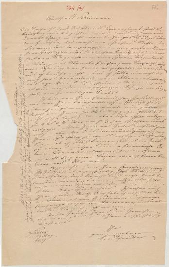 Letter sent by Schreiber, S. to Schliemann, Heinrich, 1857