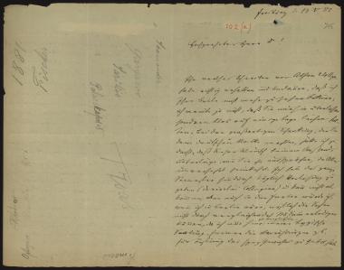 Letter sent by Fischer, Georg to Schliemann, Heinrich, 1881