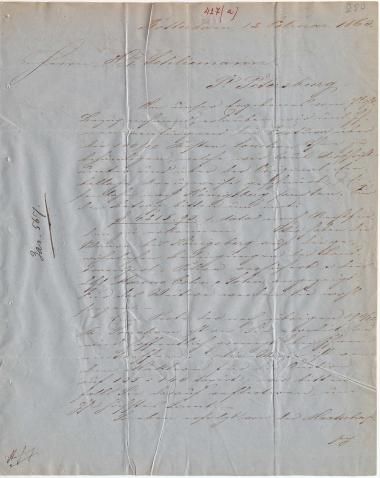 Letter sent by Hoyack, L. & Co. to Schliemann, Heinrich, 1863