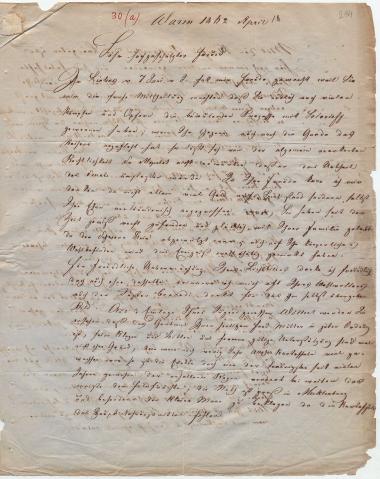 Letter sent by Bahlmann, J. H. to Schliemann, Heinrich, 1862