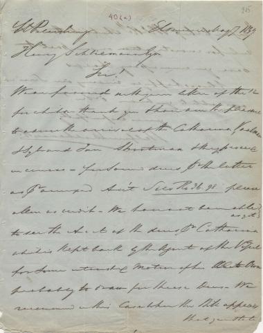 Letter sent by Belfour Ellah Rainals & Co. to Schliemann, Heinrich, 1849