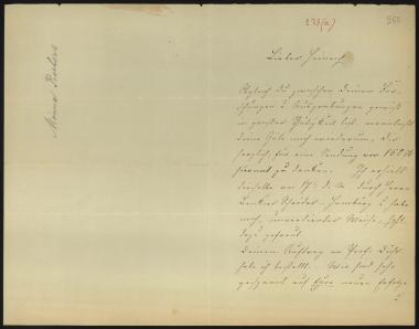 Letter sent by Richers, Minna Meincke to Schliemann, Heinrich, 1882
