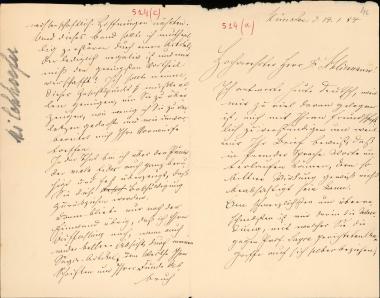 Letter sent by Milchhöfer, Arthur to Schliemann, Heinrich, 1884
