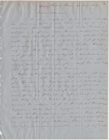 Letter sent by Hepner, W. to Schliemann, Heinrich, 1859