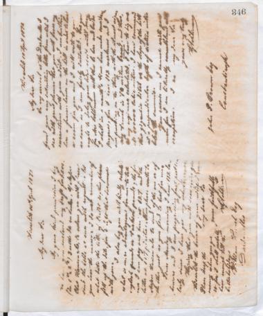 Copy of letter by Schliemann, Heinrich to Brown, John P. 1872