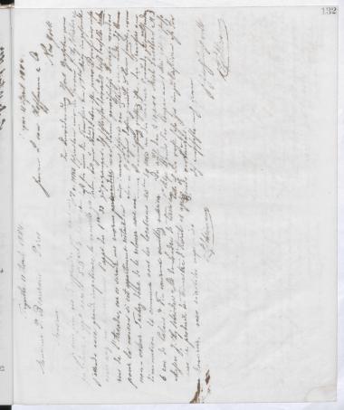 Copy of letter by Schliemann, Heinrich to Beaurain, Polynice, 1884