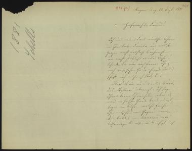 Letter sent by Schels, August to Schliemann, Heinrich, 1880