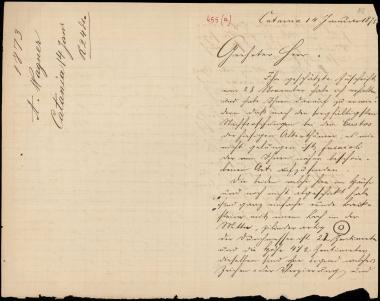 Letter sent by Wagner, A. to Schliemann, Heinrich, 1873