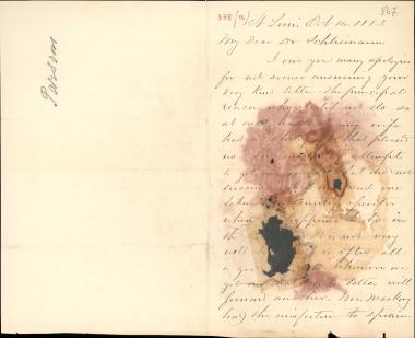 Letter sent by Parsons, Charles to Schliemann, Heinrich, 1883