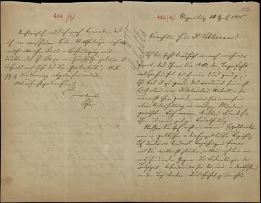 Letter sent by Schels, August to Schliemann, Heinrich, 1875
