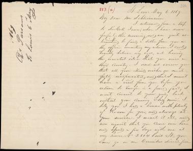 Letter sent by Parsons, Charles to Schliemann, Heinrich, 1869