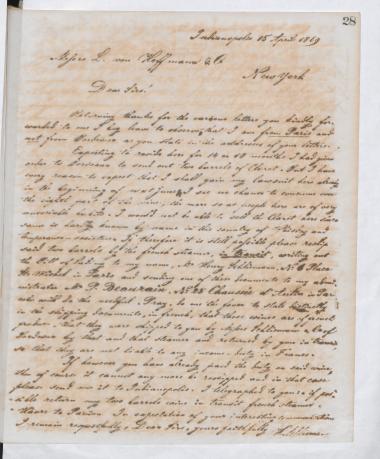Copy of letter by Schliemann, Heinrich to Hoffmann, L. & Co. 1869