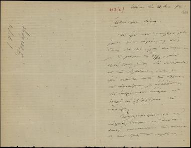 Letter sent by Ρενιέρης, Μ. to Schliemann, Heinrich, 1874