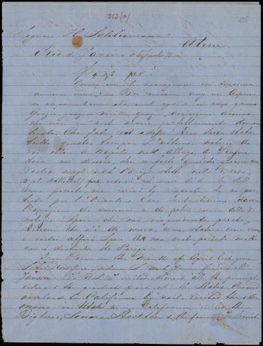 Letter sent by Nenukov, Nikolai Pyotrovich to Schliemann, Heinrich, 1871