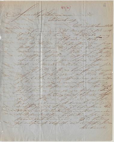 Letter sent by Hepner, S. L. A. to Schliemann, Heinrich, 1858