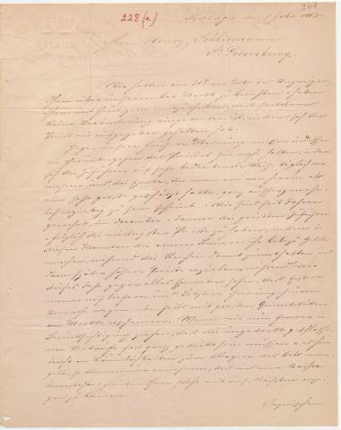 Letter sent by Huelin, Math. & Co. to Schliemann, Heinrich, 1863