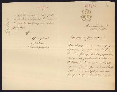 Letter sent by Swidon, ? to Schliemann, Heinrich, 1882