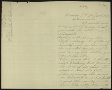 Letter sent by Schliemann, William Emil to Schliemann, Heinrich, 1880