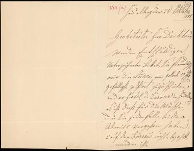 Letter sent by Voigt, J. to Schliemann, Heinrich, 1888