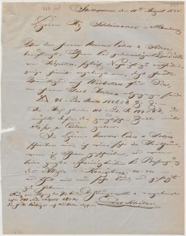 Letter sent by Schiller, Carl to Schliemann, Heinrich, 1855