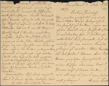Letter sent by Richers, Minna Meincke to Schliemann, Heinrich, 1879
