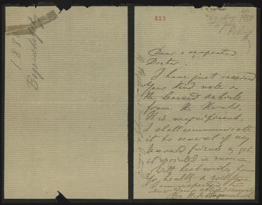 Letter sent by Bogouschevsky, Nicolas de to Schliemann, Heinrich, 1880