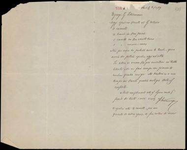 Letter sent by Nervegna, Giuseppe to Schliemann, Heinrich, 1889