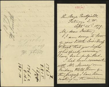 Letter sent by Smith, Philip to Schliemann, Heinrich, 1879