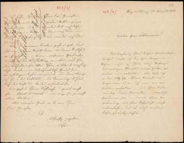 Letter sent by Schels, August to Schliemann, Heinrich, 1873