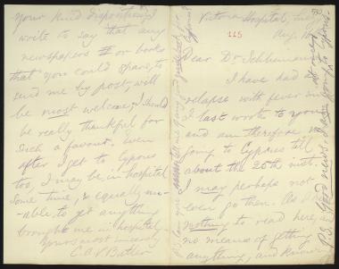 Letter sent by Butler, Charles A. V. to Schliemann, Heinrich, 1885
