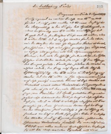 Copy of letter by Schliemann, Heinrich to unknown receiver, 1872