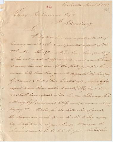 Letter sent by Wattenbach Heilgers & Co. to Schliemann, Heinrich, 1860